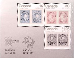 Francobolli: Canadá. Hb 1 Capex'78, Exposición filatélica: Sellos sobre sellos. 1978. Sellos nuevos y numeración